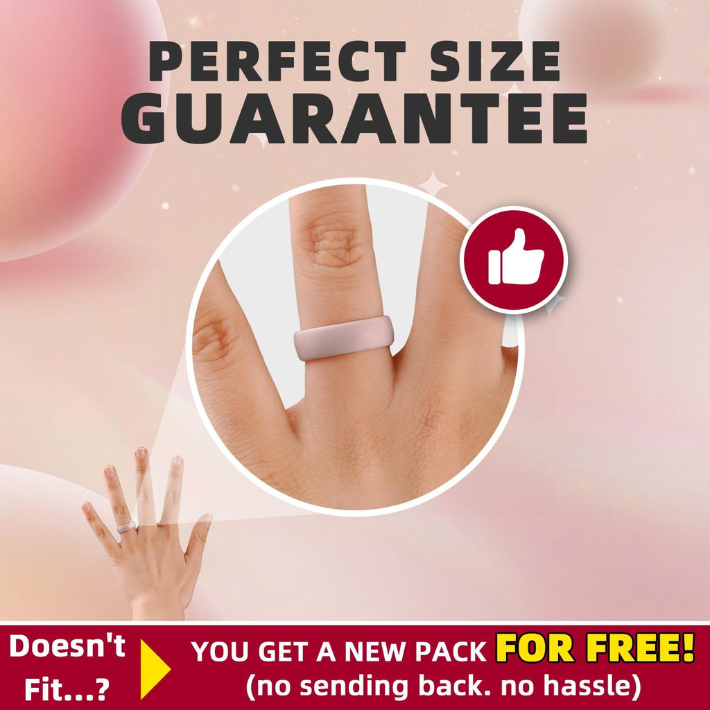 Women'S Engagement Rings, Silicone Inner Arc Ergonomic Breathable Design with Half Sizes, Rubber Wedding Band Rings，5.5Mm Wide-2Mm Thick