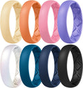 Women'S Engagement Rings, Silicone Inner Arc Ergonomic Breathable Design with Half Sizes, Rubber Wedding Band Rings，5.5Mm Wide-2Mm Thick